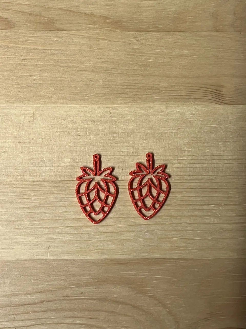 strawberry earrings view 2