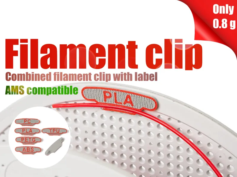Filament clip with label for bambu lab spools