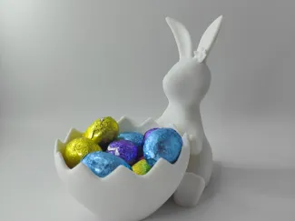 Easter Bunny Girl with Egg Basket