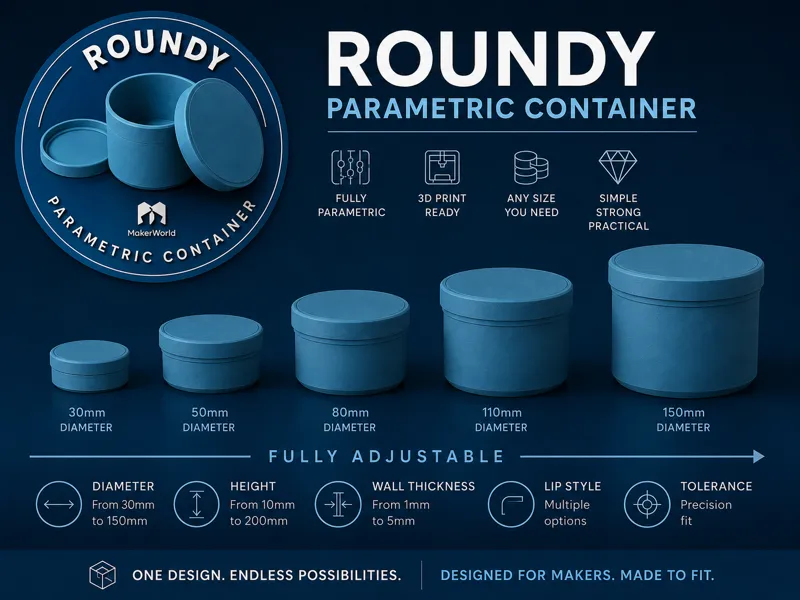 Roundy – Parametric Round Container