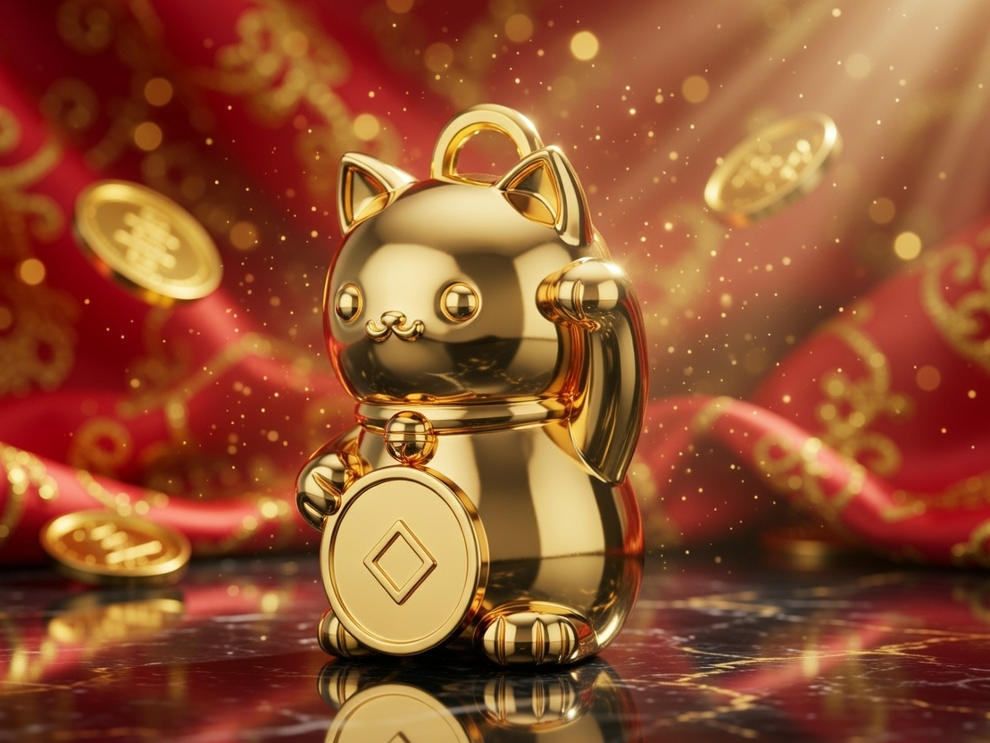 Maneki Neko - Lucky Cat, 招財貓 keychain