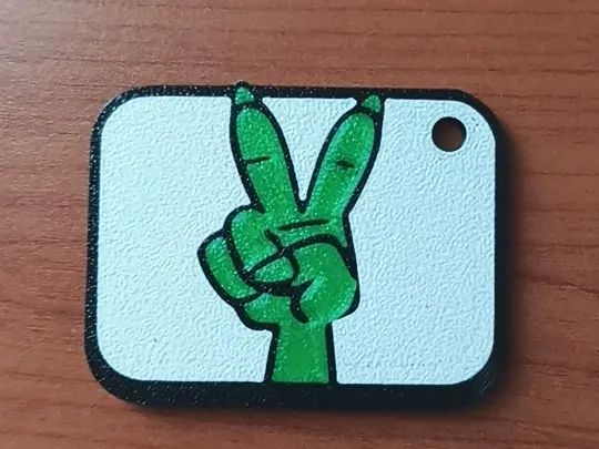 Clash Royale Goblin Peace Sign emote Keychain