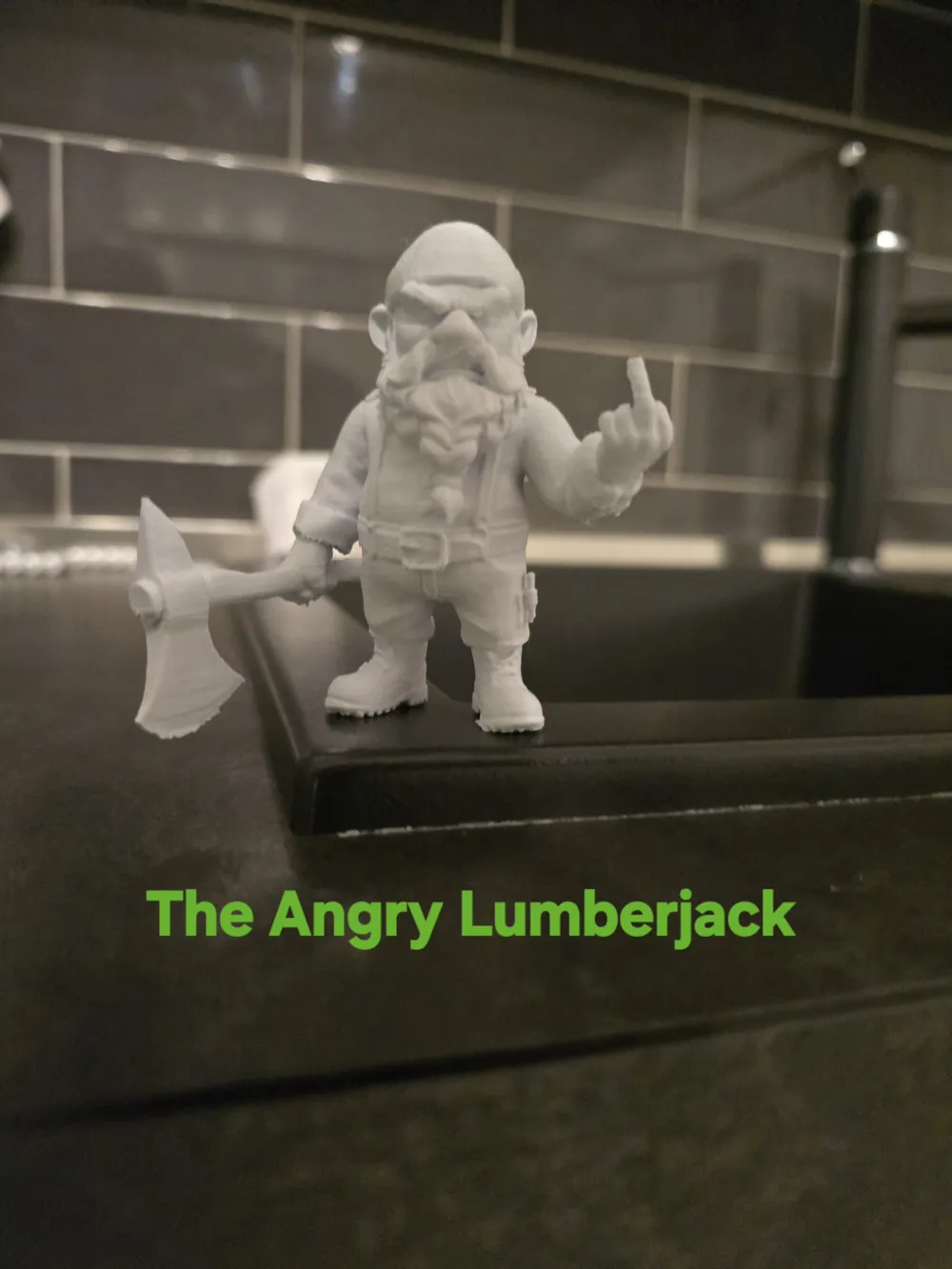 Rude Lumberjack Gnome Figurine Middle Finger - Free 3D Print Model ...