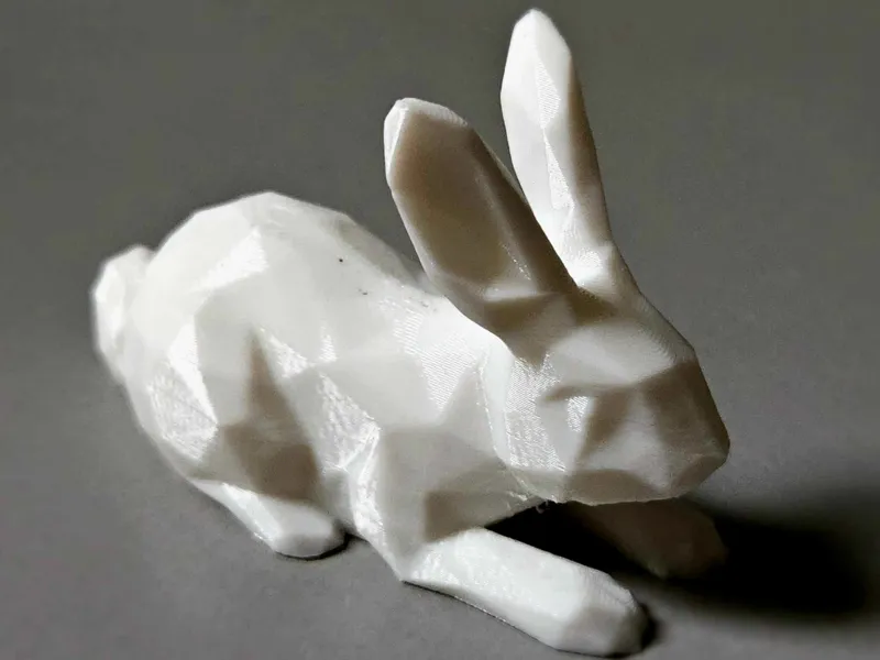 Modern easter bunny statue-print in place