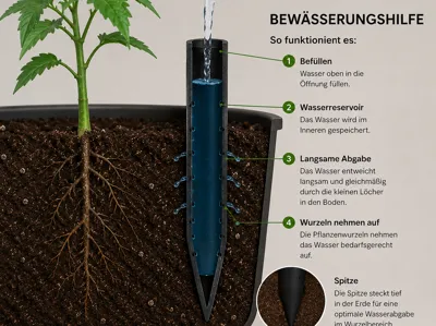 Plant Pot Watering Aid for Growing