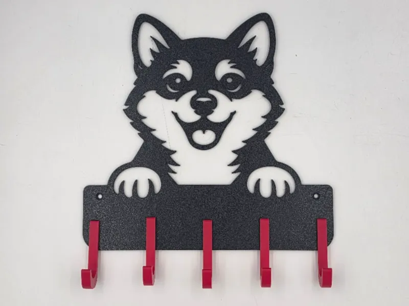 Dog Leash & Collar Holder, Shiba Inu