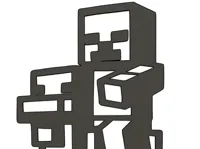 Déco murale silhouette chicken jockey Minecraft — photo 3