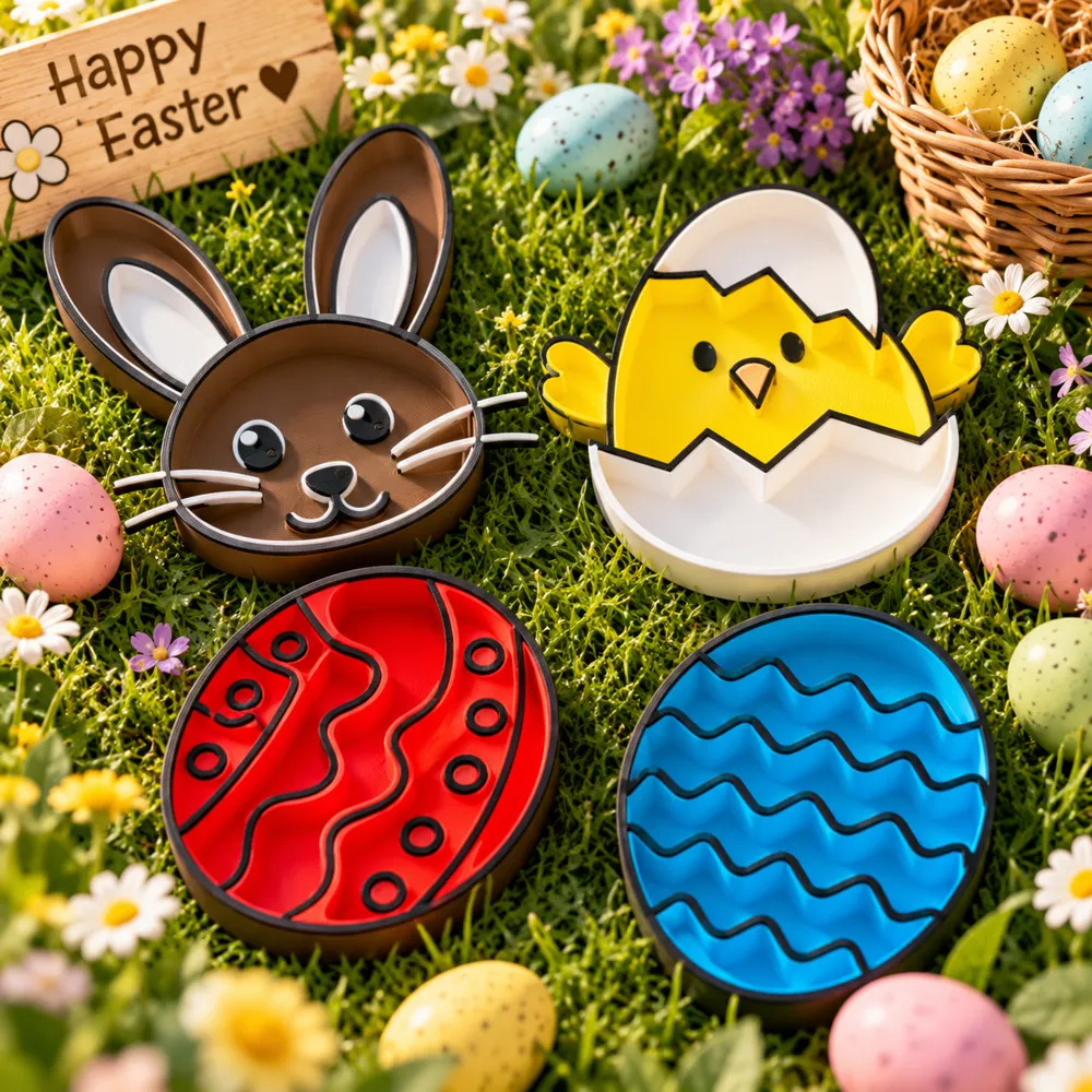 Easter Tray Bundle – 4 Cute Spring Designs - Free 3D Print Model ...