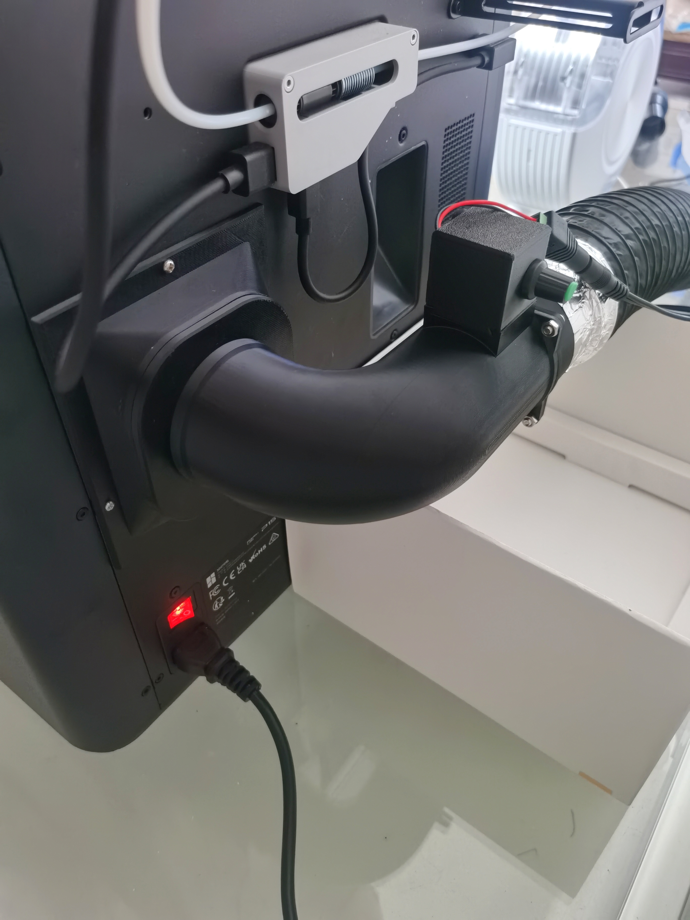 Miniatura 1 do modelo 3D P1S / X1C排气管道磁吸款 可安装调速暴力风扇装置