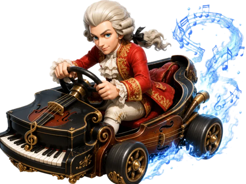 Mozart Racing In A Go Kart