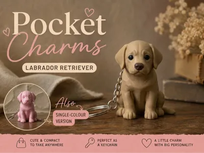 Llavero memorial Labrador Retriever impreso en 3D
