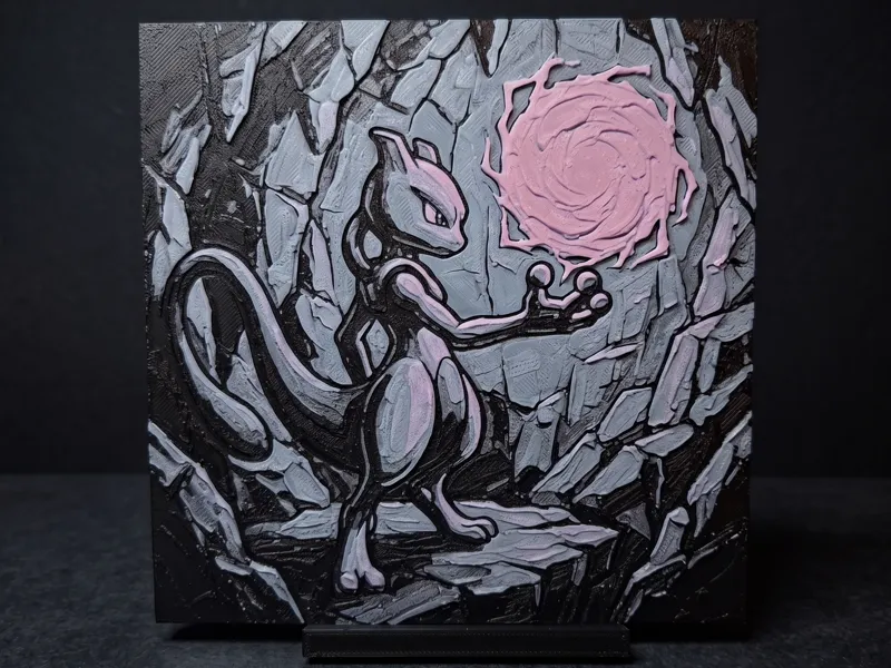 Mewtwo Shadowball - Hueforge Wall Art