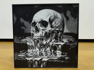 Chrome Liquid Skull - 4 Color Wall Art HueForge