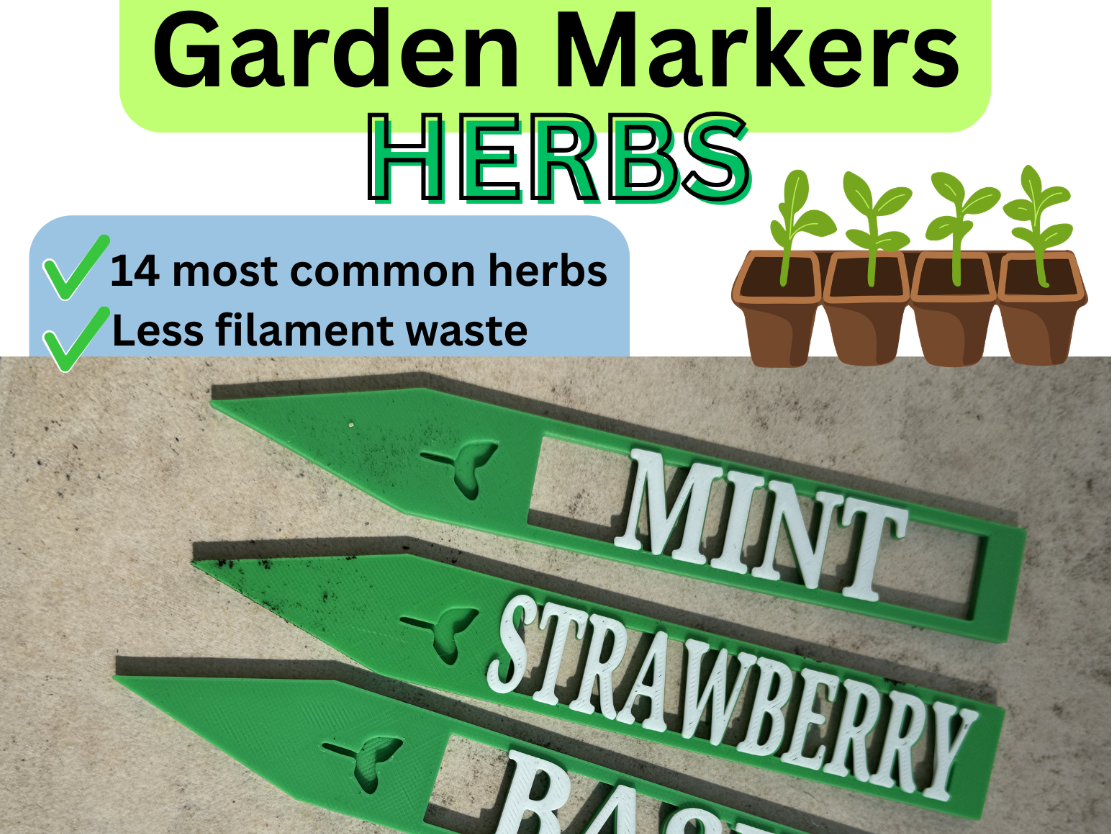 Garden Markers - Herbs & Fruits - P2S - PLA