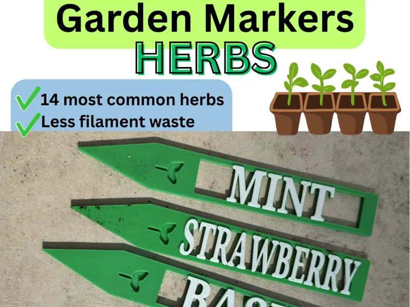 Garden Markers - Herbs & Fruits - P2S - PLA