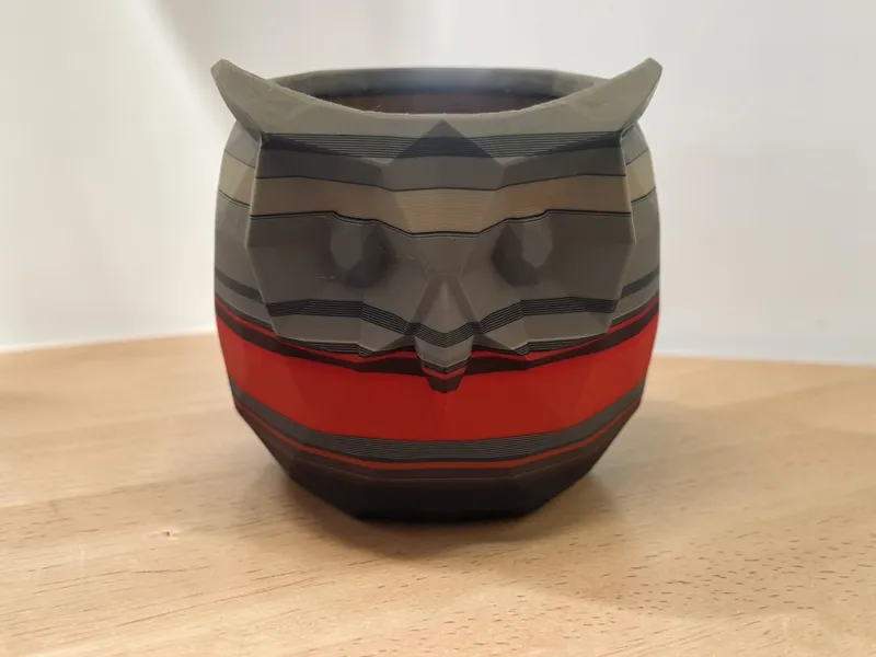 Geometric Owl Vase