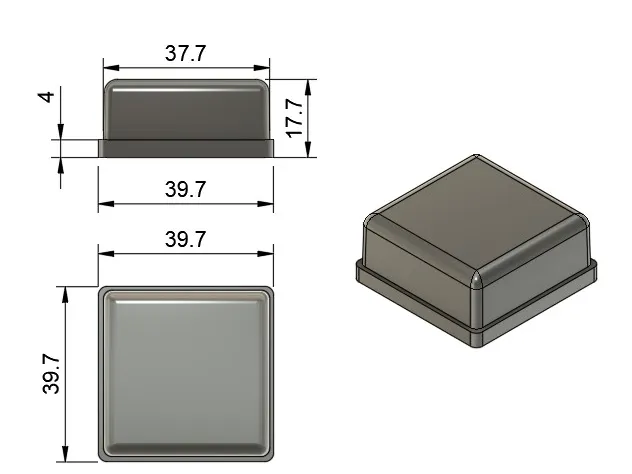 40 x 40 mm square tube end cap