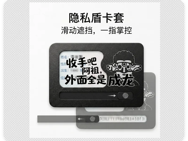 彦祖们 你们的专属卡套  身份证卡套 -隐私卡套  -身份证保护套-可滑动号码保护 