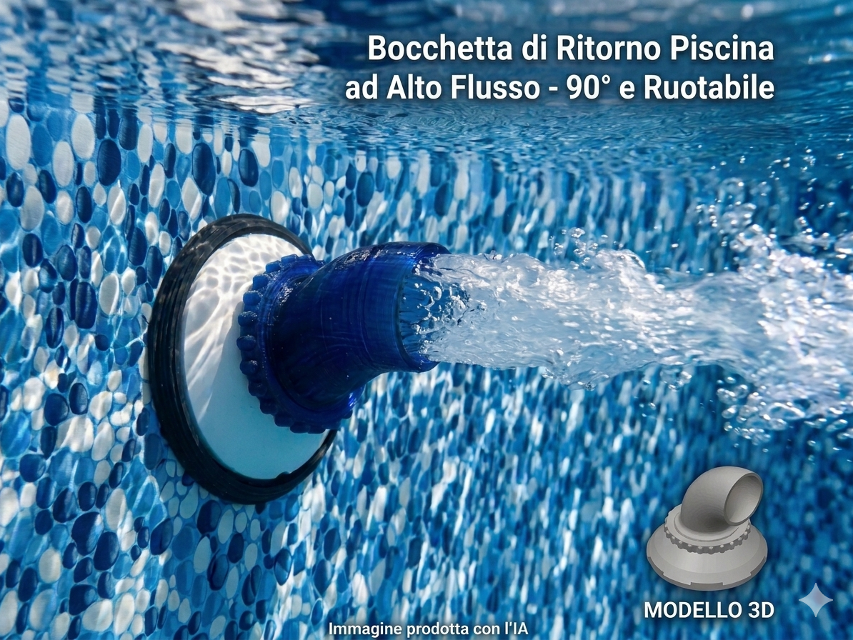 Bocchetta uscita piscina 90° ruotabile alto flusso