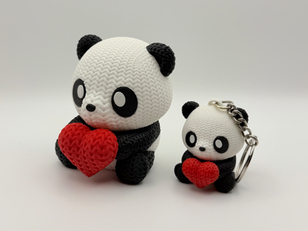 Knitted-Style Panda Bear – Valentine’s Edition