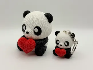 Knitted-Style Panda Bear – Valentine’s Edition