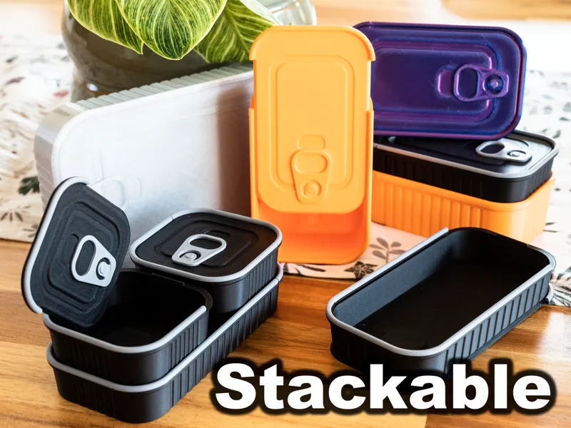 Stackable Sardine Tin Can Storage Box Set