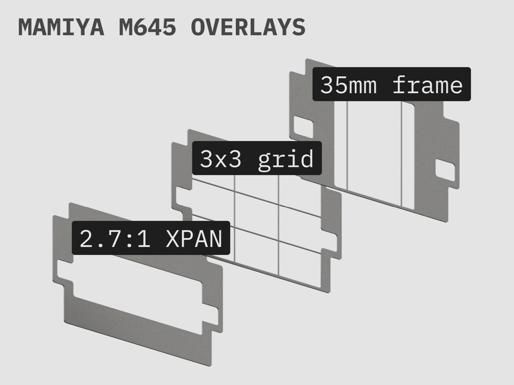 Mamiya M645 Modular Frames & Composition Grids