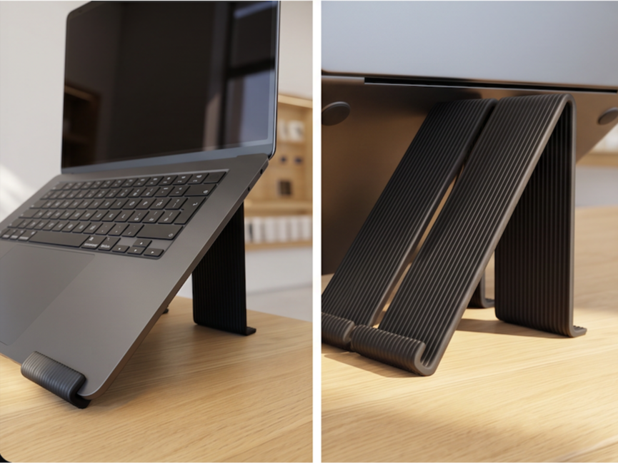 KAKU 角 — Minimal MacBook Riser, 40° Ergonomic Pair