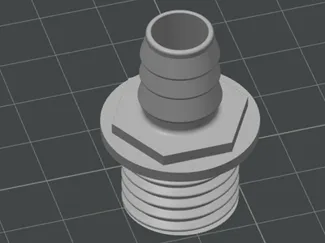 Water Pump nozzle 20mm male threaded to 14mm hose