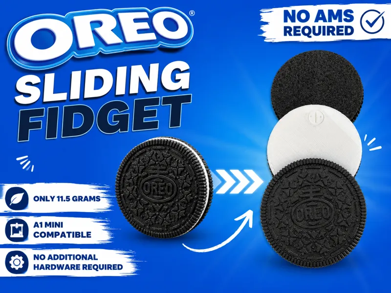 Oreo Sliding Fidget | No AMS | No Hardware | 11.5g