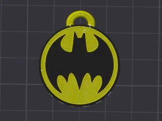 Circular Badge Bat Symbol Keychain 