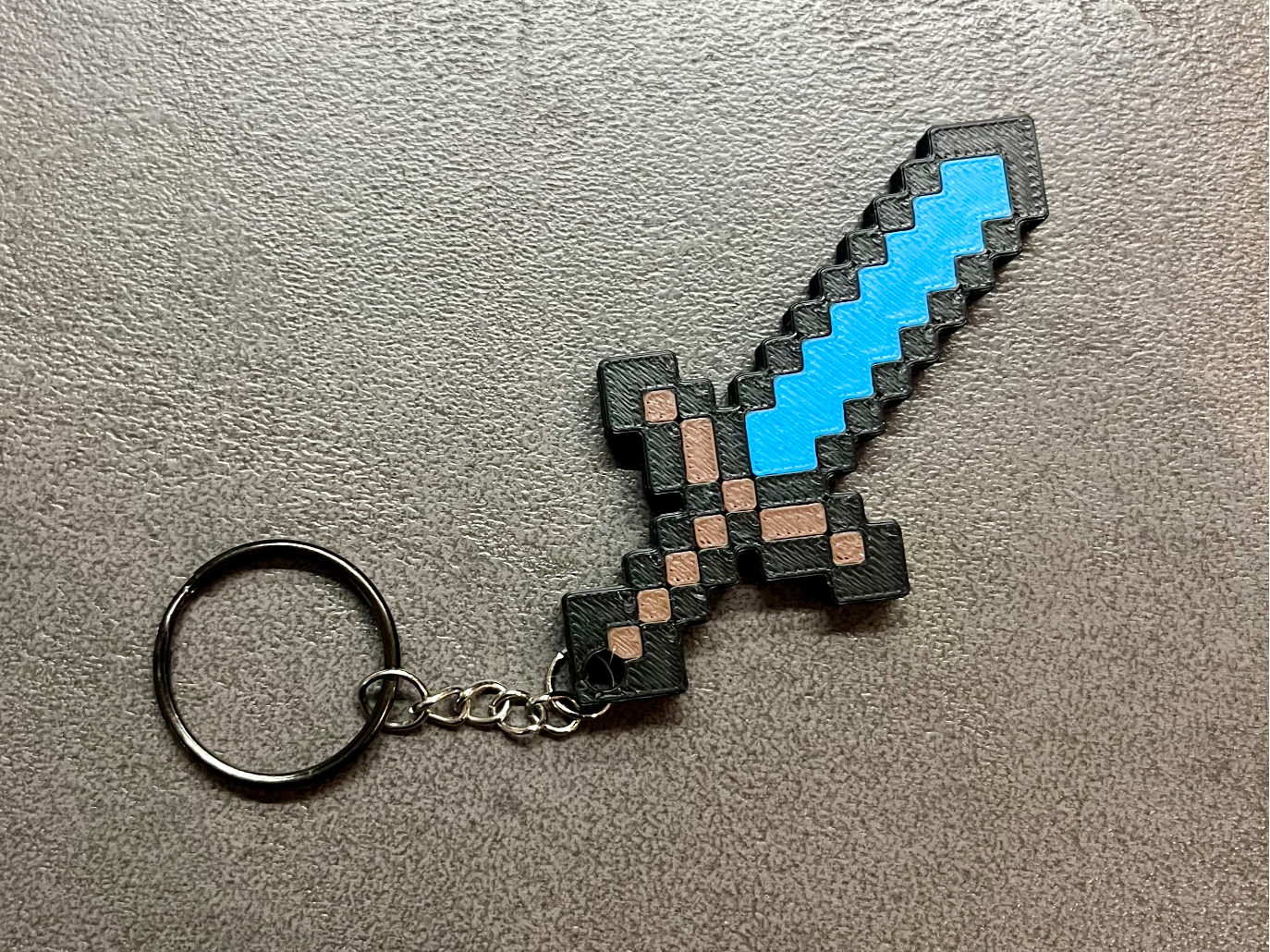 iconic Minecraft Diamond Sword keychain