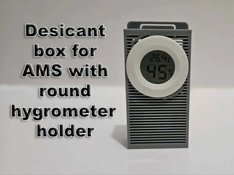 Desicant box for AMS with round hygrometer holder