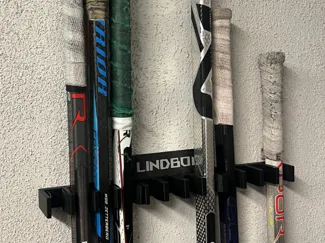 Hockey stick holder, modular, 4,5 and 10 slots.