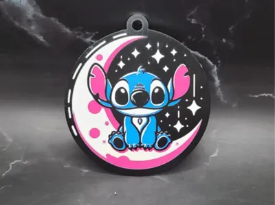 Stitch Ornament on a Pink Moon