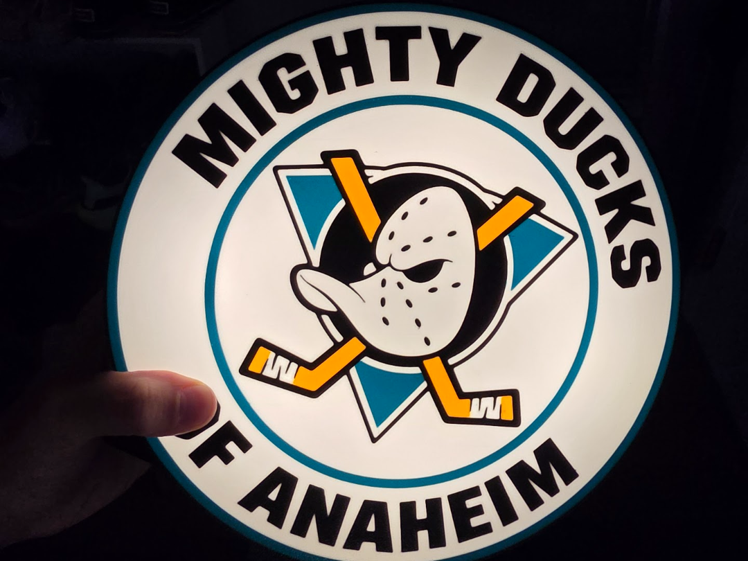 Round LED Lightbox – Ducks Hockey Style Logo Sign