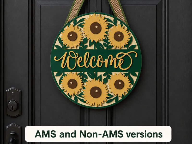 Sunflower Welcome Door Sign