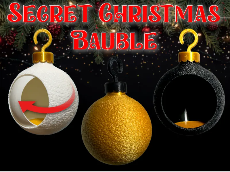 Christmas bauble with hidden rotating compartment 