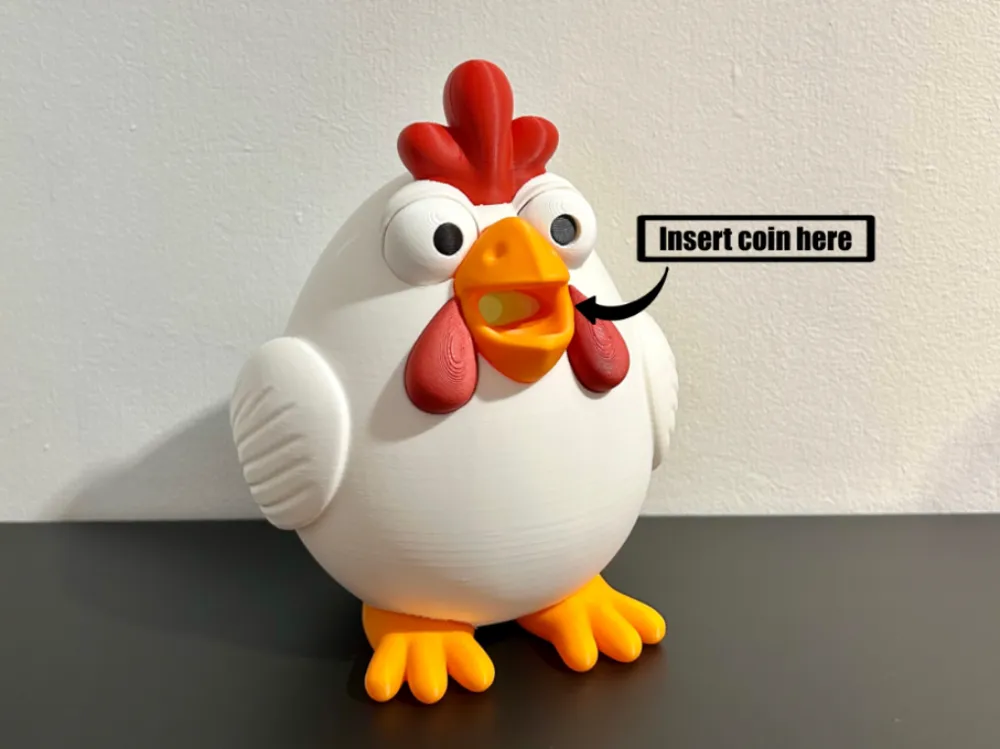 Accesorio para impresora 3D: Chicken Piggy Bank _ NO AMS. Referencia del modelo original.
