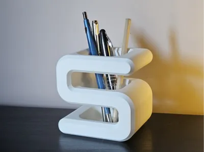 Minimalist S-Curve Pen Holder | Fast 3D Print