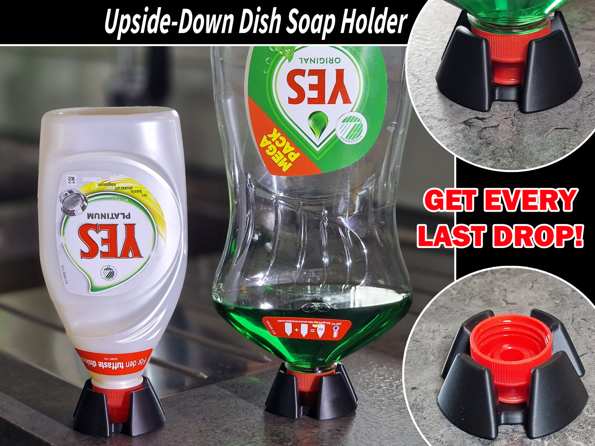 Upside-Down Dish Soap Holder - 3D printed Other House Models, in stock in India