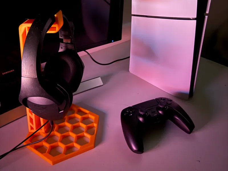 Futuristic Hex-Base Headset Stand