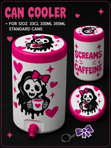 Letrero o emblema decorativo: Horror Girlie Can Cooler – 12oz / 330ml / 355ml — vista de referencia 2
