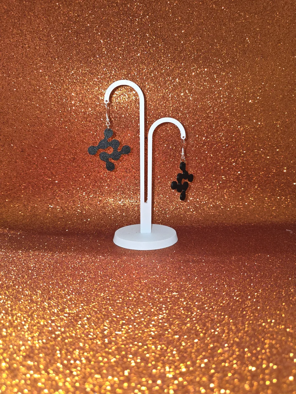 Liquid abstract pattern earrings view 3