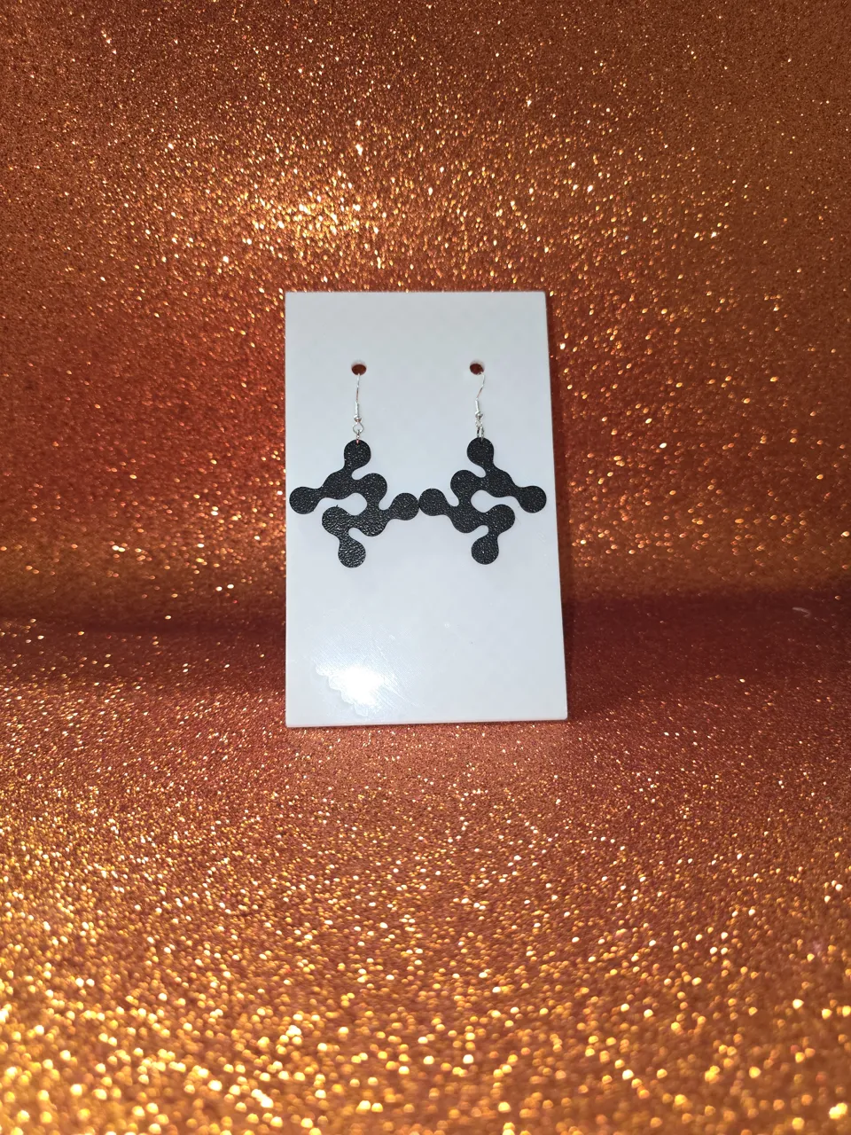 Liquid abstract pattern earrings view 2