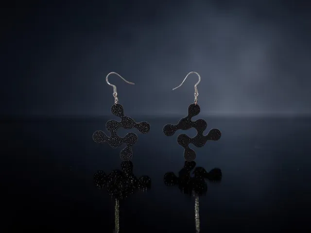 Liquid abstract pattern earrings