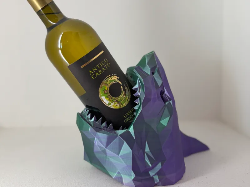 Squalo porta bottiglie di vino (Low poly)