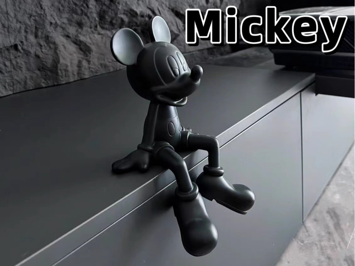 Üst düzey siyah basit ev mickey süsleri mickey giriş masası karikatür bebek anında erişte eser