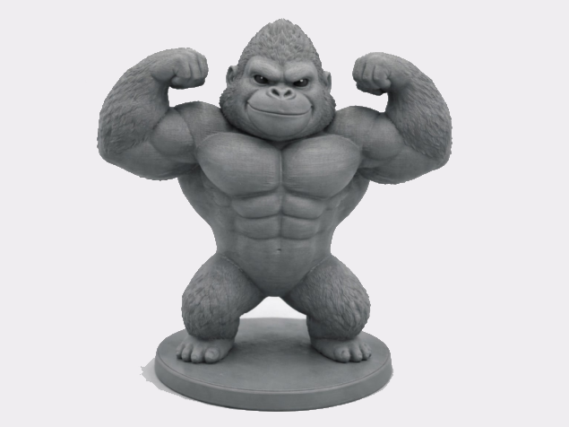 Gorilla Figurine – Muscular Cartoon-Style Statue