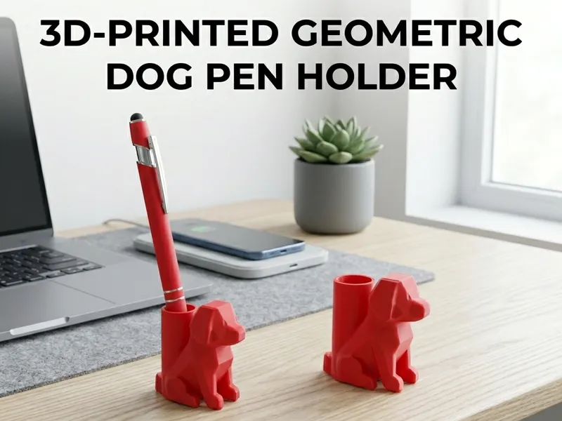 Porta Penne Cane Low-Poly 